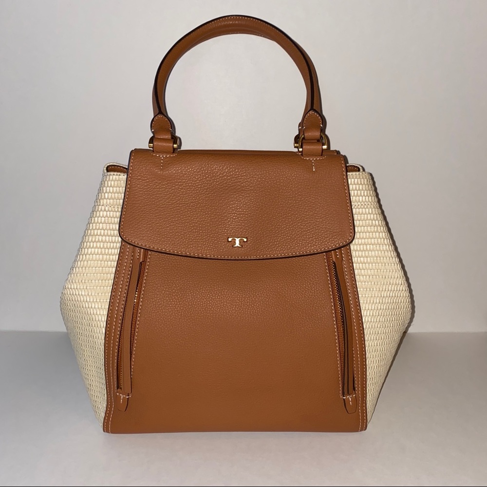 🌷Tory Burch🌷Half Moon Straw Large Tote Bag